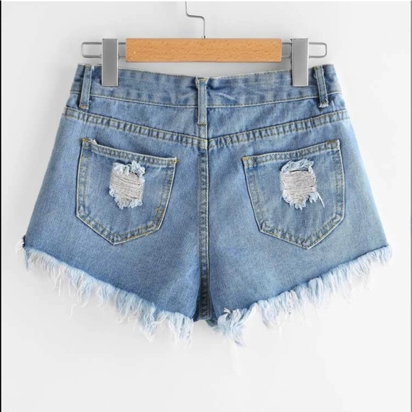 SHEIN distressed denim jean shorts - Picture 2 of 5